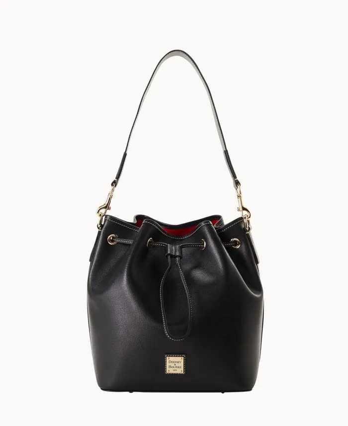 Saffiano Drawstring Black Woman Dooney and Bourke Shoulder Bags
