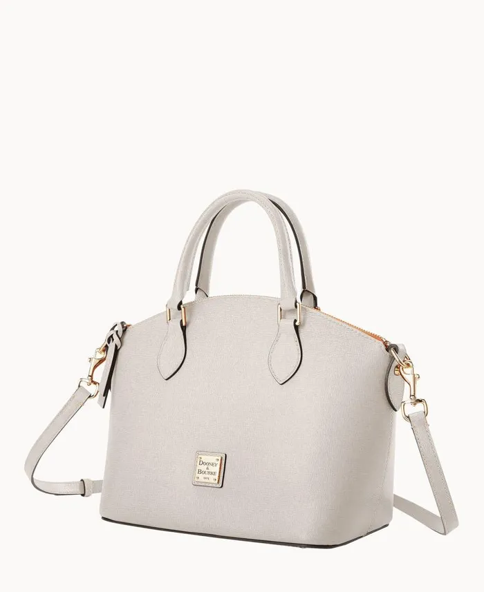 Saffiano Geena Satchel Ecru Woman Dooney and Bourke Satchels Saffiano Geena Satchel Ecru Woman Dooney and Bourke Satchels