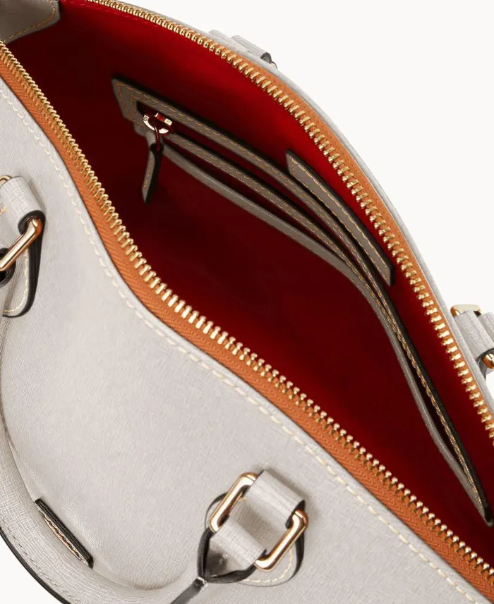 Saffiano Geena Satchel Ecru Woman Dooney and Bourke Satchels Saffiano Geena Satchel Ecru Woman Dooney and Bourke Satchels