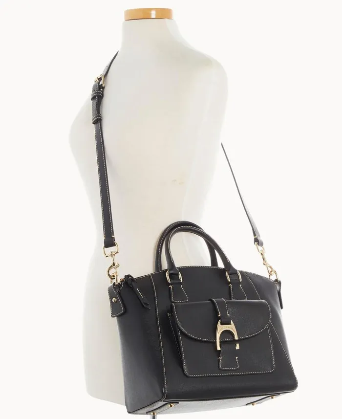 Saffiano Naomi Satchel Black Woman Dooney and Bourke Satchels