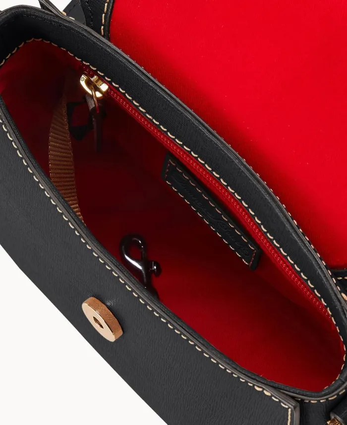 Saffiano Saddle Bag Black Woman Dooney and Bourke Crossbodies Saffiano Saddle Bag Black Woman Dooney and Bourke Crossbodies