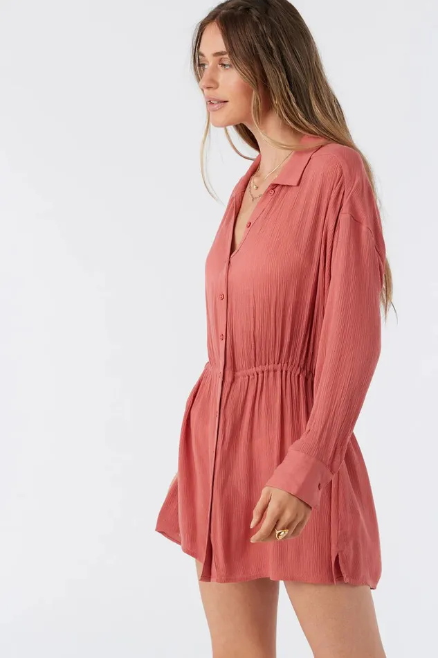 SALTWATER SOLIDS CAMI SWIM COVERUP Dusty Cedar Women O039NEILL Sale