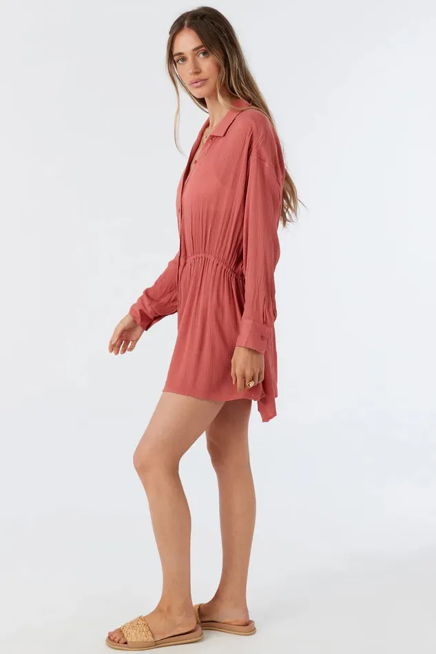 SALTWATER SOLIDS CAMI SWIM COVERUP Dusty Cedar Women O039NEILL Sale