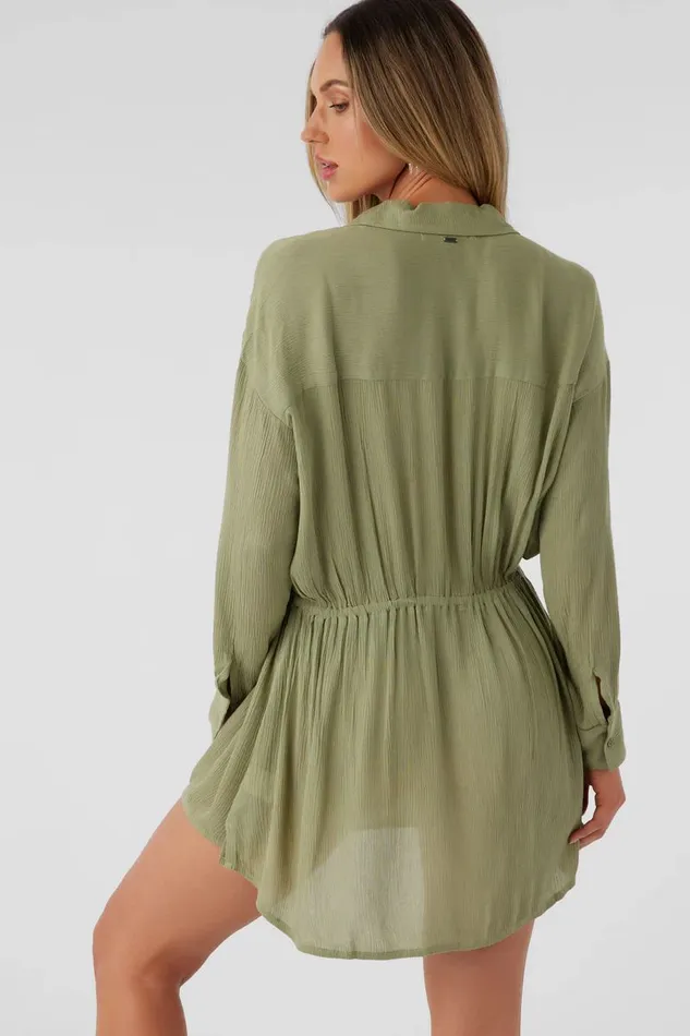 SALTWATER SOLIDS CAMI SWIM COVERUP Oil Green Women O039NEILL Swim