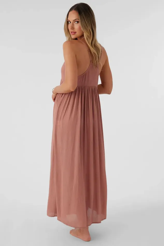 SALTWATER SOLIDS MEL MAXI SWIM COVERUP Burlwood Women O039NEILL Swim