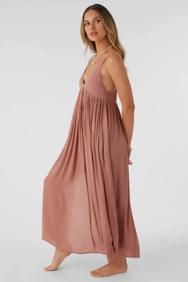 SALTWATER SOLIDS MEL MAXI SWIM COVERUP Burlwood Women O039NEILL Swim