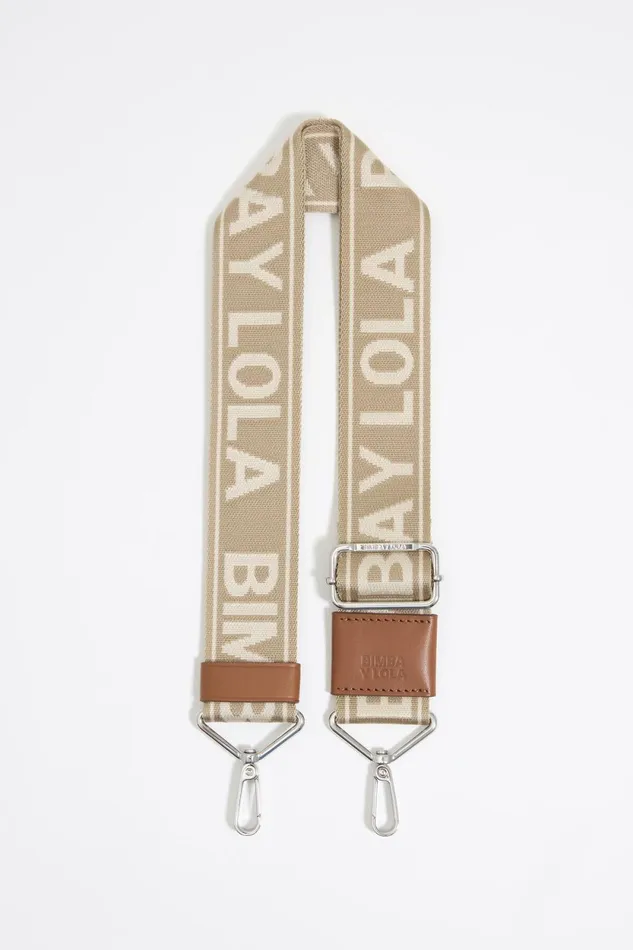 Sand Logo Fabric Crossbody Strap Sand Women Bimba Y Lola Crossbody Straps