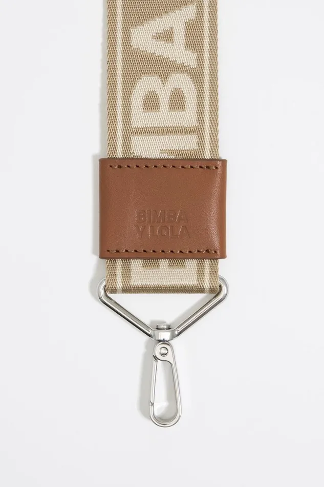Sand Logo Fabric Crossbody Strap Sand Women Bimba Y Lola Crossbody Straps Sand Logo Fabric Crossbody Strap Sand Women Bimba Y Lola Crossbody Straps