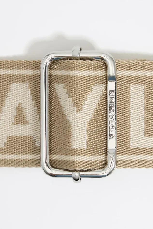 Sand Logo Fabric Crossbody Strap Sand Women Bimba Y Lola Crossbody Straps Sand Logo Fabric Crossbody Strap Sand Women Bimba Y Lola Crossbody Straps
