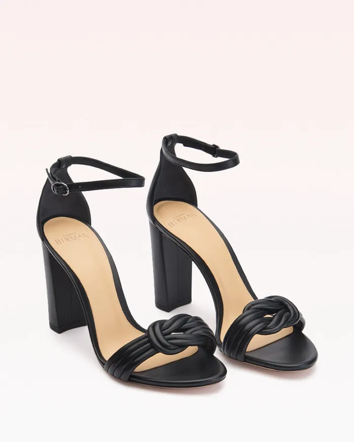 Sandals Women Alexandre Birman Vicky Block 90 Leather Sandal With Knot Detail Alexandre Birman Black