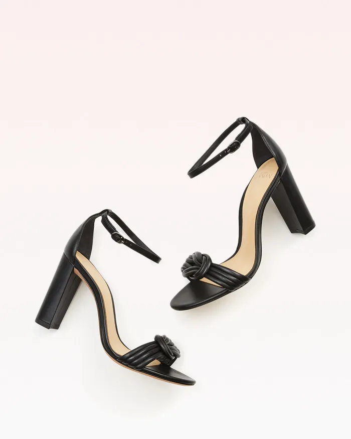 Sandals Women Alexandre Birman Vicky Block 90 Leather Sandal With Knot Detail Alexandre Birman Black
