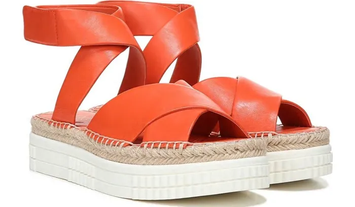 Sandals Women Franco Sarto Franco Brock Platform Sandal Tangerine Leather