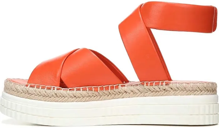 Sandals Women Franco Sarto Franco Brock Platform Sandal Tangerine Leather