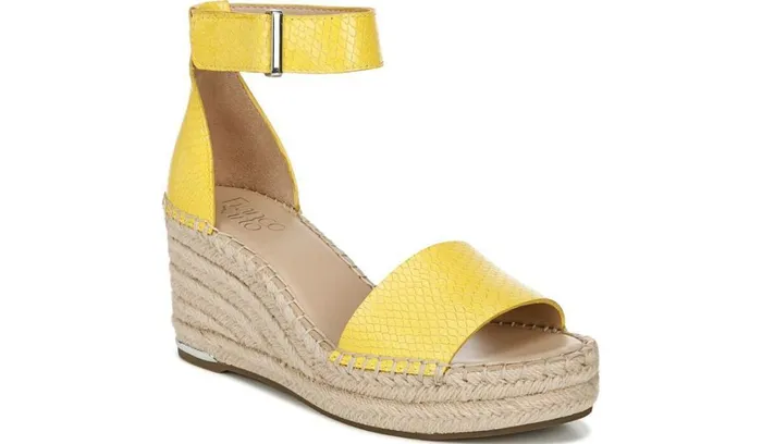 Sandals Women Franco Sarto Franco Clemens 4 Espadrille Wedge Sandal Yellow