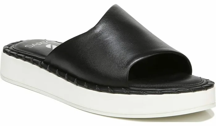Sandals Women Franco Sarto Sarto Zoe Slide Sandal Black Leather