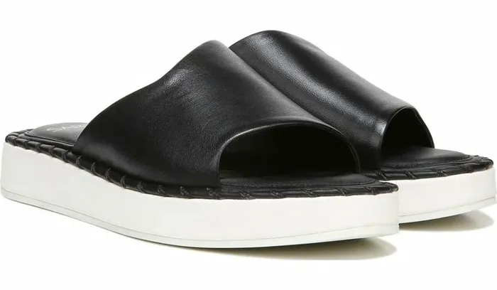Sandals Women Franco Sarto Sarto Zoe Slide Sandal Black Leather
