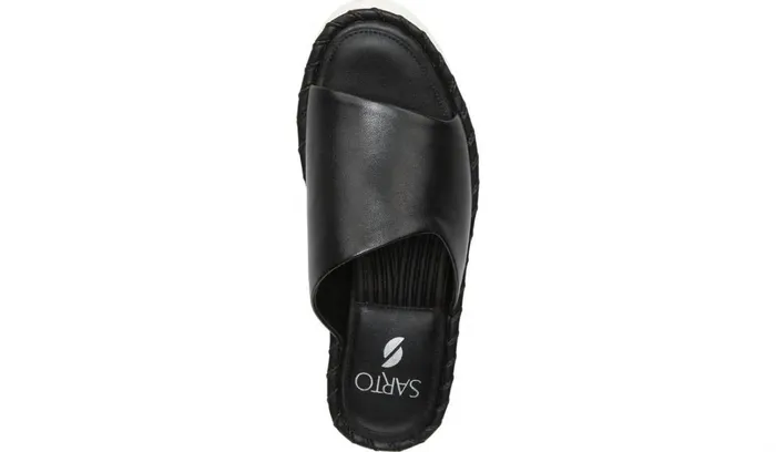 Sandals Women Franco Sarto Sarto Zoe Slide Sandal Black Leather
