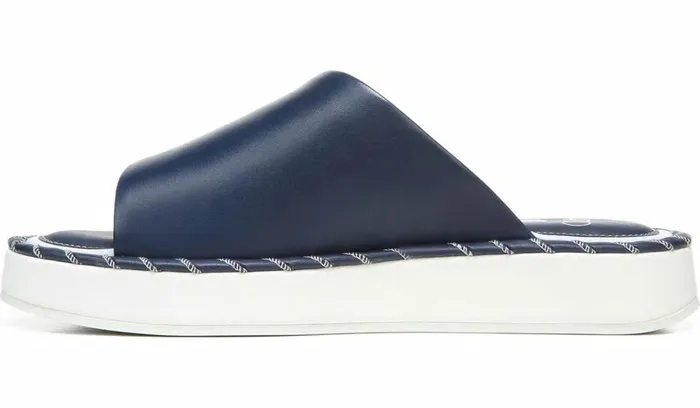Sandals Women Franco Sarto Sarto Zoe Slide Sandal Navy Leather