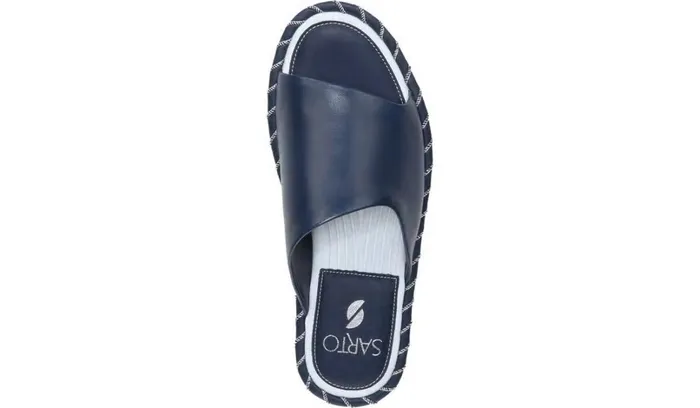 Sandals Women Franco Sarto Sarto Zoe Slide Sandal Navy Leather