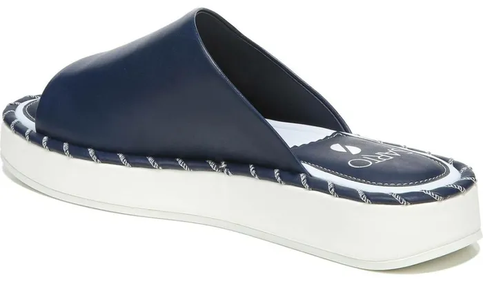 Sandals Women Franco Sarto Sarto Zoe Slide Sandal Navy Leather