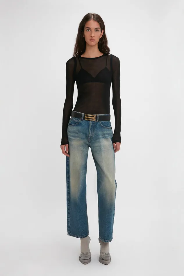 Shirts and Tops Women Victoria Beckham Crew Neck Long Sleeve Top In Black