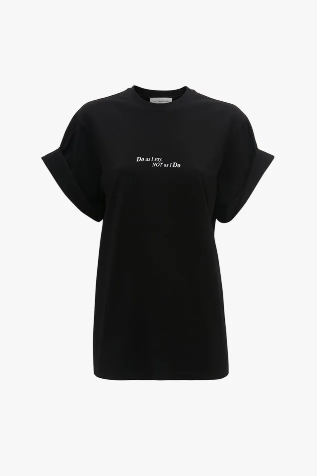 Shirts and Tops Women Victoria Beckham Do As I Say Not As I Do039 Slogan TShirt In Black