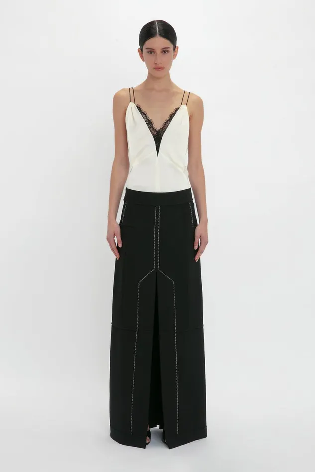 Shirts and Tops Women Victoria Beckham Lace Detail Cami Top In Harvest Ivory