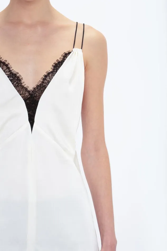 Shirts and Tops Women Victoria Beckham Lace Detail Cami Top In Harvest Ivory