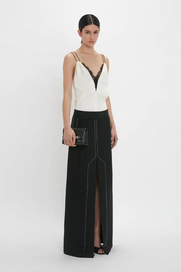 Shirts and Tops Women Victoria Beckham Lace Detail Cami Top In Harvest Ivory