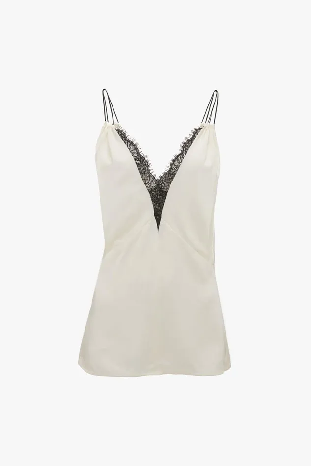 Shirts and Tops Women Victoria Beckham Lace Detail Cami Top In Harvest Ivory