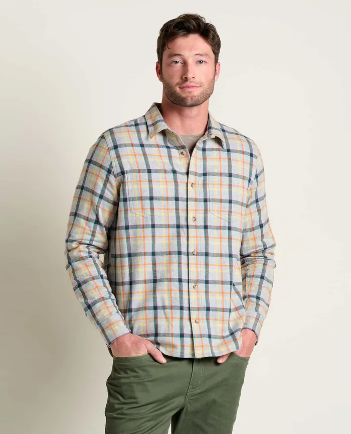Shirts Flannagan Long Sleeve Shirt Heather Grey ToadandCo Men8217s