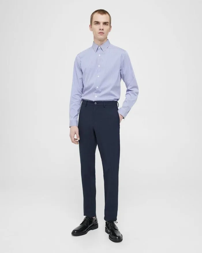 Shirts Men Theory Irving Shirt In Cotton Blend Whitenew Klein Blue Shirts Men Theory Irving Shirt In Cotton Blend Whitenew Klein Blue