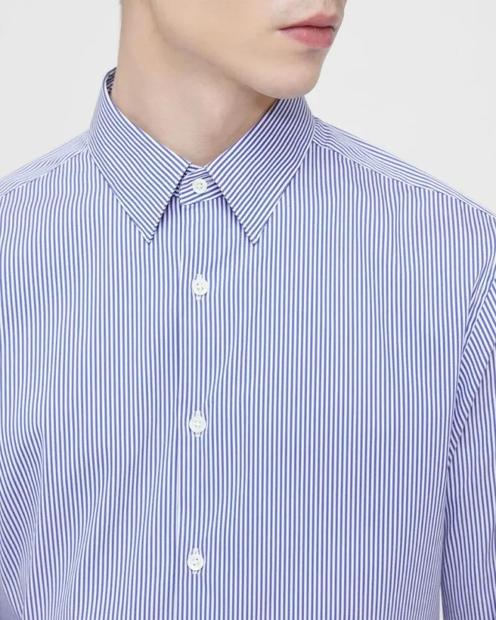 Shirts Men Theory Irving Shirt In Cotton Blend Whitenew Klein Blue Shirts Men Theory Irving Shirt In Cotton Blend Whitenew Klein Blue