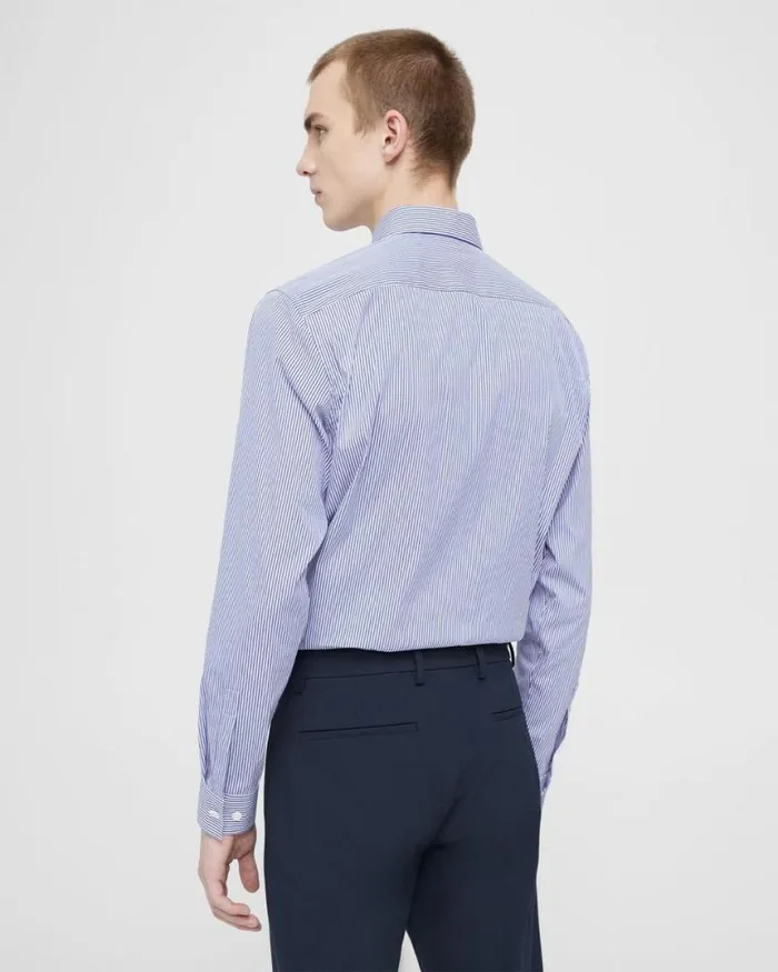 Shirts Men Theory Irving Shirt In Cotton Blend Whitenew Klein Blue Shirts Men Theory Irving Shirt In Cotton Blend Whitenew Klein Blue