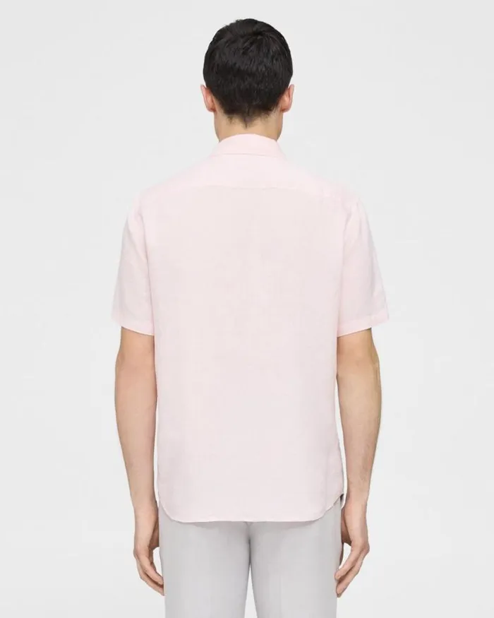 Shirts Men Theory Irving ShortSleeve Shirt In Relaxed Linen Cradle Pink Shirts Men Theory Irving ShortSleeve Shirt In Relaxed Linen Cradle Pink