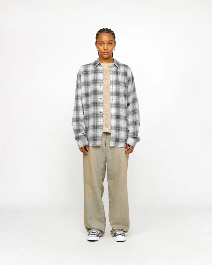Shirts MenWomen Stussy MATTHEW SHIRT LG PRINTED PLAID Brown