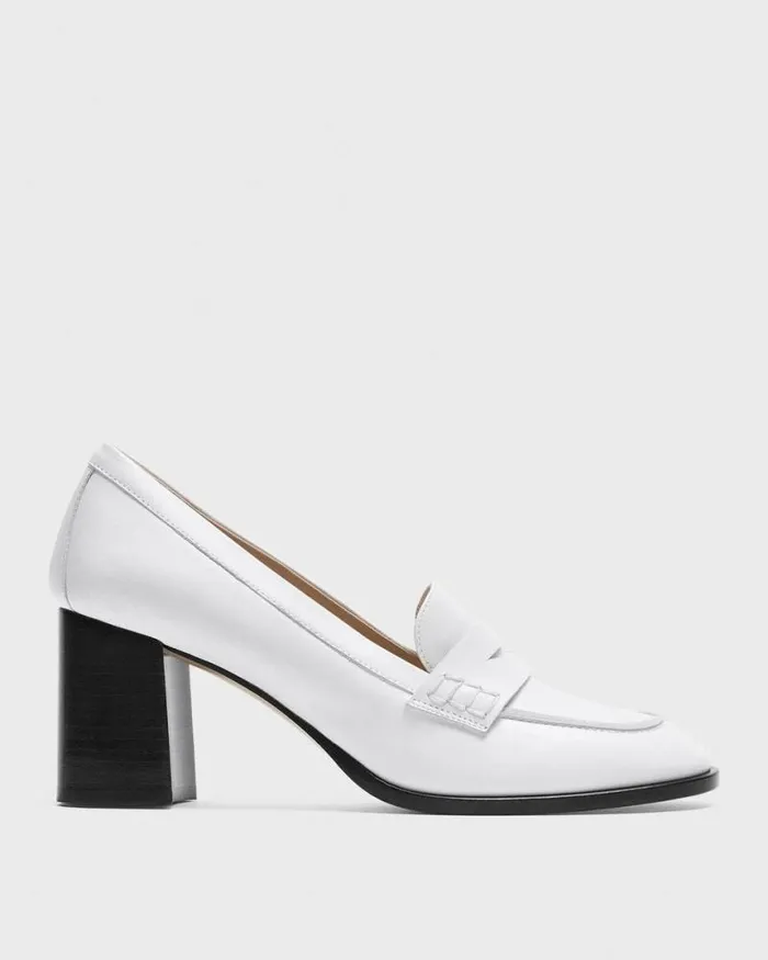 Shoes Women Theory Loafer Pump In Leather White