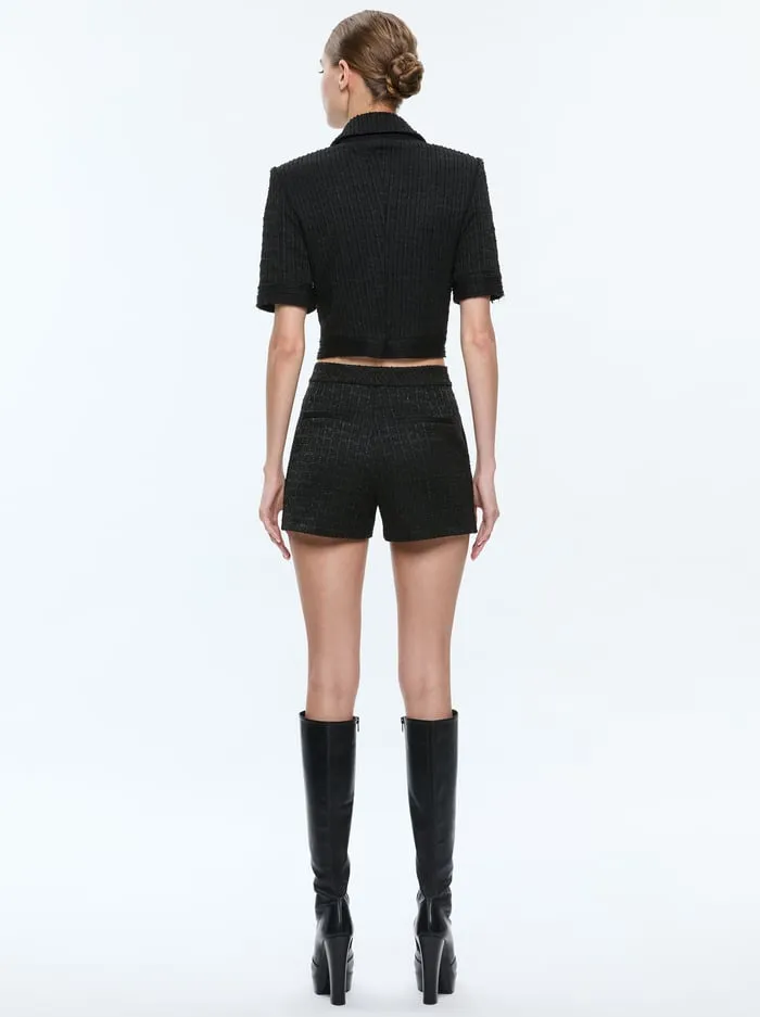 Shorts Women Alice Olivia Ken Tweed Short Black