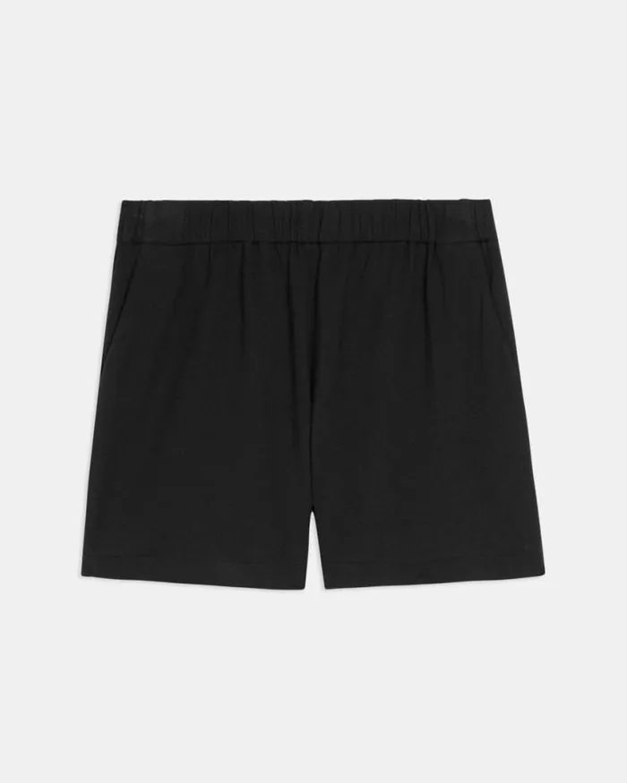 Shorts Women Theory Mini PullOn Short In DoubleKnit Jersey Black Shorts Women Theory Mini PullOn Short In DoubleKnit Jersey Black