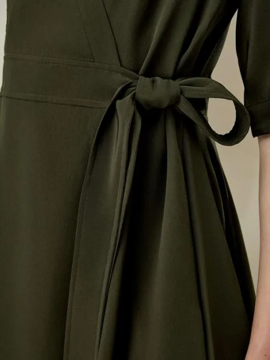 Silk Front Tie Vneck Wrap Dress Women Jumpsuits Lilysilk Dresses