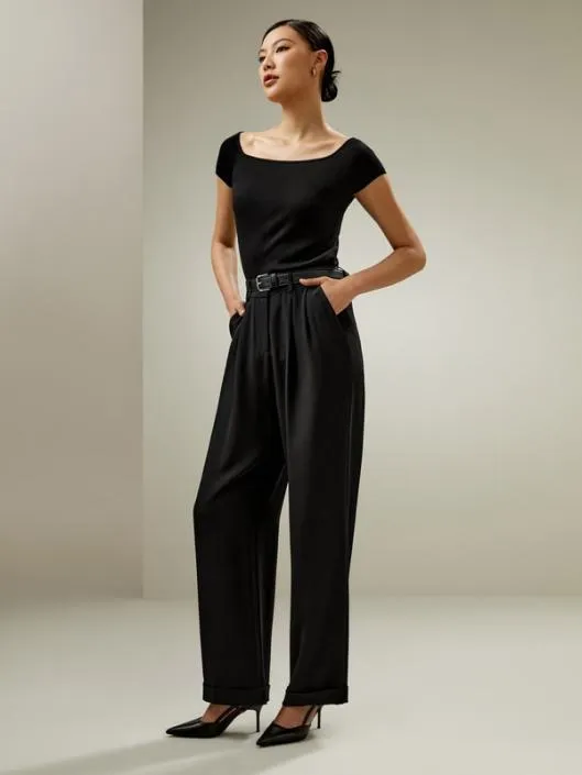 Silk Knit OffShoulder Top Women Lilysilk Tops