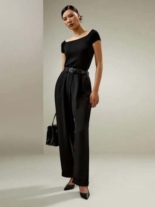 Silk Knit OffShoulder Top Women Lilysilk Tops