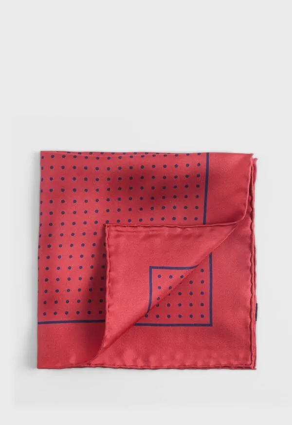Silk Twill Dot Print Pocket Square SilverWhite Mens Pocket Squares Paulstuart