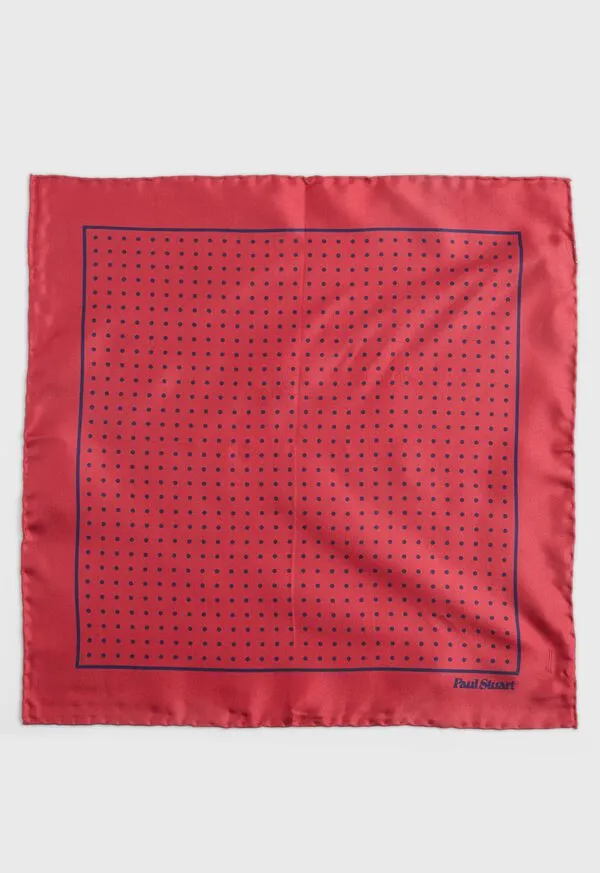 Silk Twill Dot Print Pocket Square SilverWhite Mens Pocket Squares Paulstuart