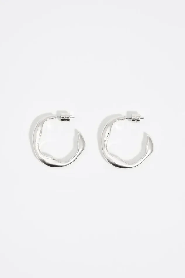 Silver Hoop Earrings Silver Women Bimba Y Lola Jewelry
