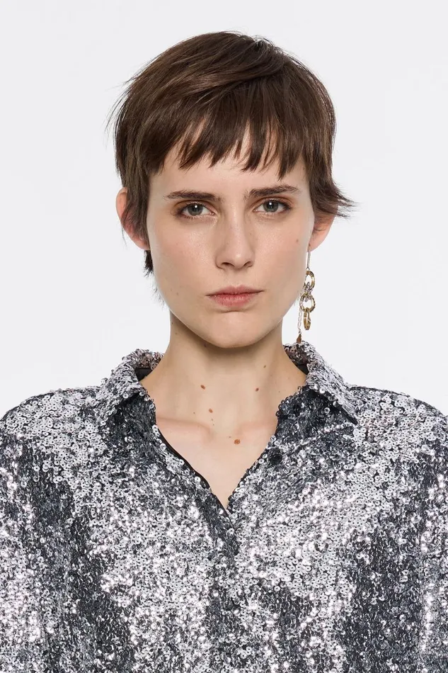 Silver Sequin Shirt Silver Women Bimba Y Lola Shirts