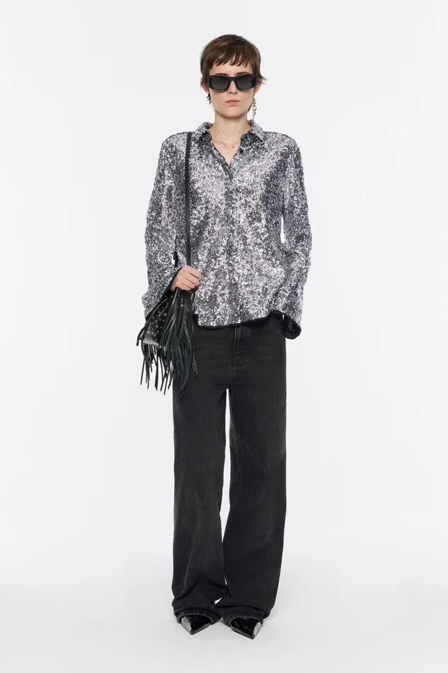 Silver Sequin Shirt Silver Women Bimba Y Lola Shirts