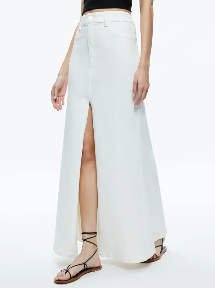 Skirts Women Alice Olivia Rye High Rise Maxi Skirt Off White