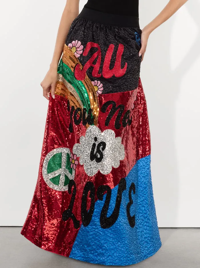 Skirts Women Alice Olivia The Beatles Tina Ballgown Skirt All You Need Is Love