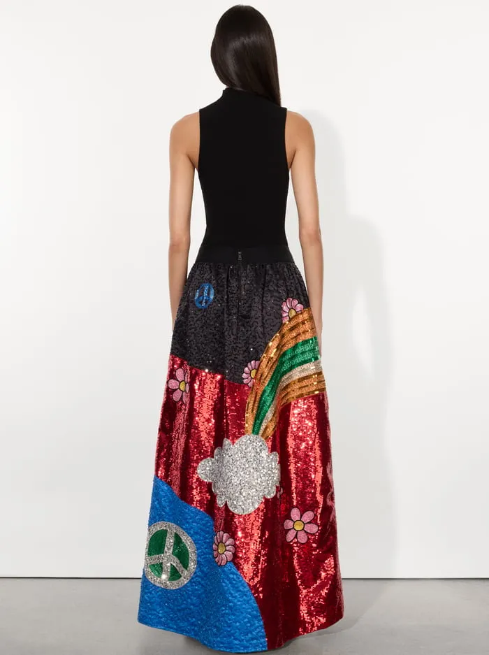 Skirts Women Alice Olivia The Beatles Tina Ballgown Skirt All You Need Is Love